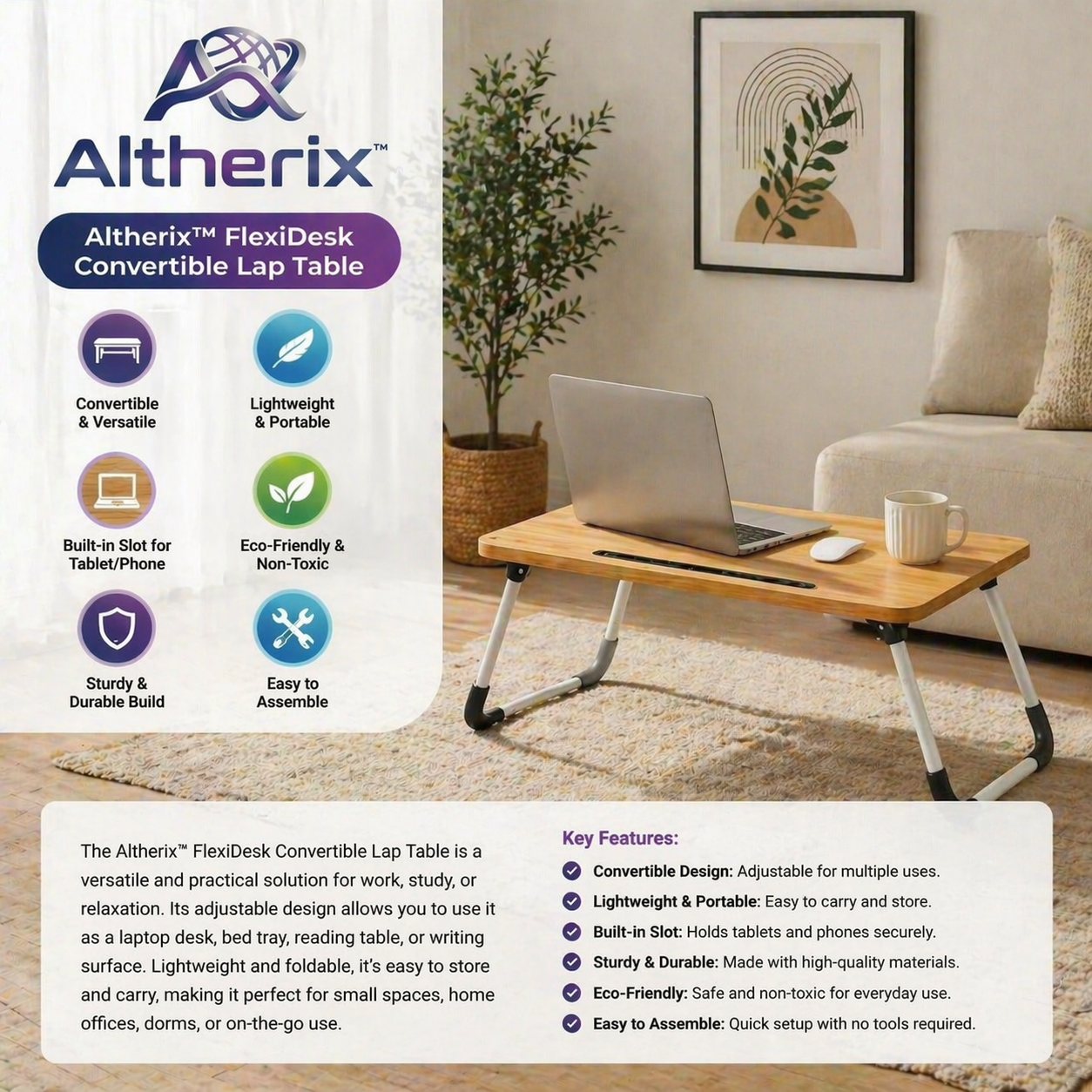 FlexiDesk Convertible Lap Table