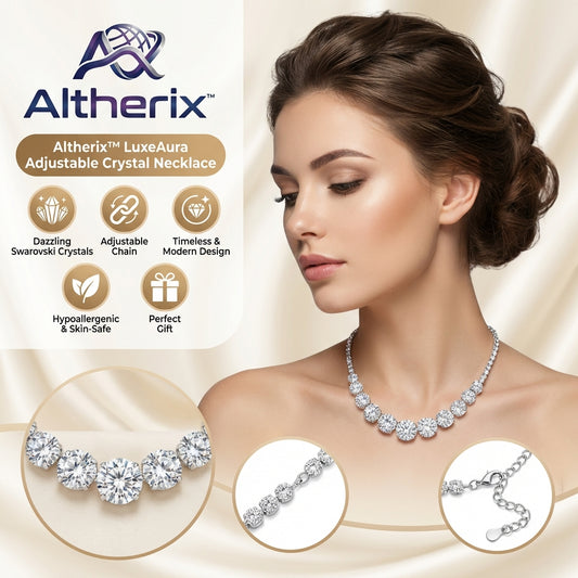 LuxeAura Adjustable Crystal Necklace